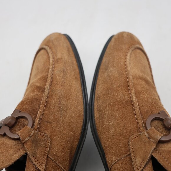 Salvatore Ferragamo Flori 2 Men's 9 EE Beige Suede Loafer Slip On Dress Shoes - Picture 12 of 12